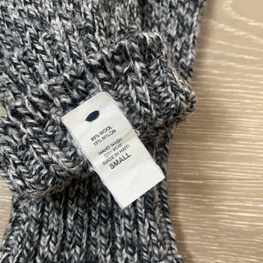 Black, Gray & White Wool Gloves